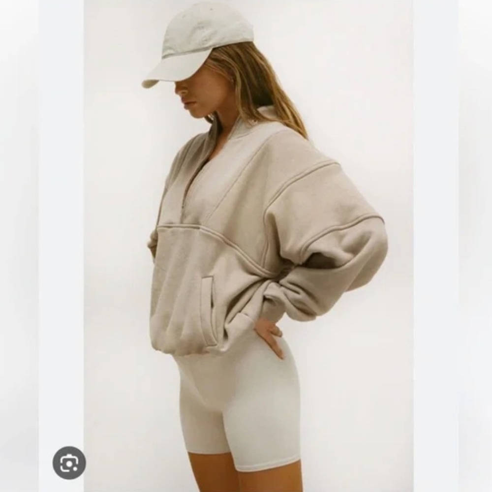 JOAH BROWN RETRO HALF ZIP IN SAHARA FRENCH TERRY S/M